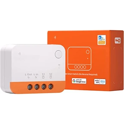 Imagen de ZBMINIL2 Extreme Zigbee 3.0 Interruptor de luz inteligente, funciona con Alexa, SmartThings Hub, Google Home, ZBBridge (no requiere neutral)