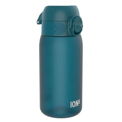 Imagen de Ion8 Botella de Agua para Niños, 350ml, a Prueba Fugas, Fácil Abrir, Cerradura Segura, Apta Lavavajillas, Sin BPA, Asa Transporte, Limpiar, Neutro en Carbono, Verde Azulado