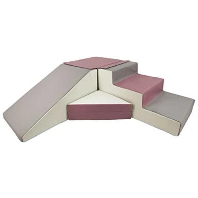 Imagen de Conjunto tobogán de 4 Bloques para Jugar niños jardín Infancia (Color: Blanco, Gris, Violeta)