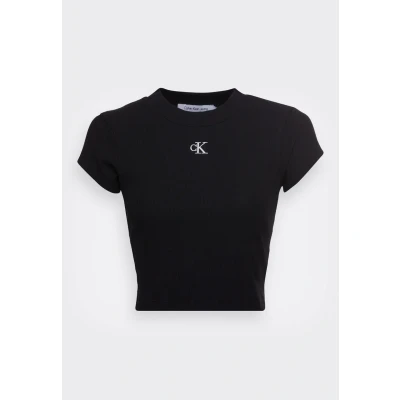 Imagen de Calvin Klein Jeans Cropped SLIM TEE Camiseta básica, Mujer, Talla: 3XL, Black