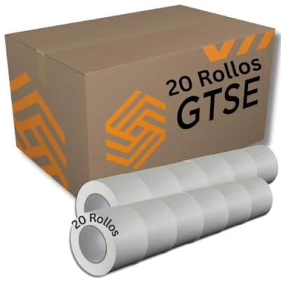 Imagen de GTSE Cinta americana blanca de 100 mm x 50 m 20 Rollos tela resistente, ancha, adhesiva e impermeable Para reparar, fijar, agrupar, reforzar y sellar