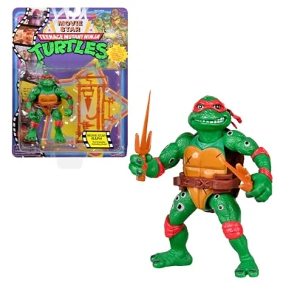 Imagen de Las Tortugas Ninja, Figura articulada de 10 cm, colección Movie Star &#039;90, Raphael, para niños a Partir 4 años, T00034