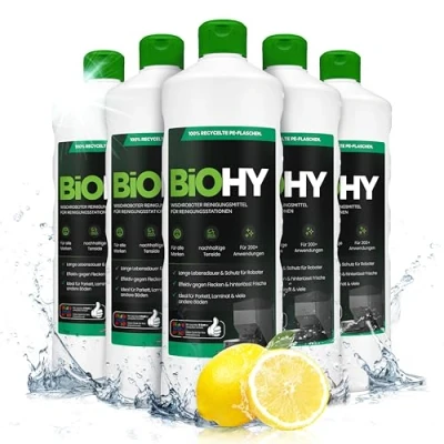 Imagen de BiOHY Limpiador de robots aspiradores (6 botellas 1 litro) Especialmente desarrollado para estaciones limpieza Prolonga la vida útil estación succión (Wischroboter Station)