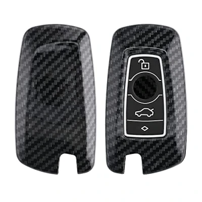 Imagen de kwmobile Funda para Llave de Coche Compatible con BMW Control Remoto 3 Botones (Solo Keyless Go) Carcasa plástico Duro Silicona Carbono