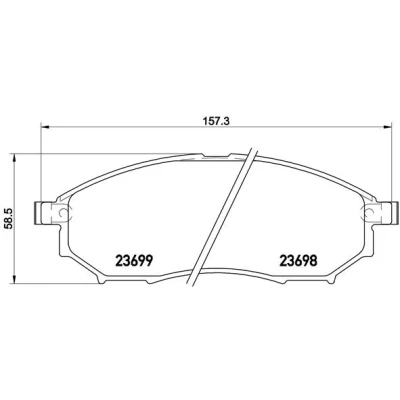 Imagen de BREMBO P 56 094 Juego de pastillas freno con avisador acústico desgaste sin accesorios NISSAN: Pathfinder 3, Qashqai / Qashqai+2 I