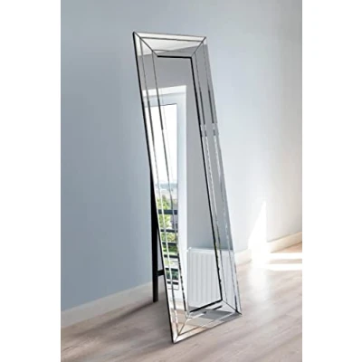 Imagen de MirrorOutlet Espejo de pie Grande y Moderno Triple Bisel Veneciano 150 x 40 cm, sin Marco