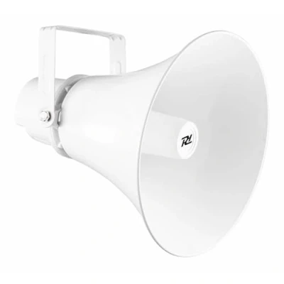 Imagen de Power Dynamics HSR30 Proyector de Sonido Largo Alcance con bocina Redonda 7,5W, 15W, 30W RMS o 100V para megafonía Interior Exterior IPX6 Resistente a la Intemperie, Color Blanco