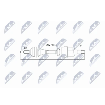 Imagen de NTY NPW FR 013 Árbol de transmisión Eje delantero, izquierda 632 91 FORD: MONDEO 3, 3 Stufenheck