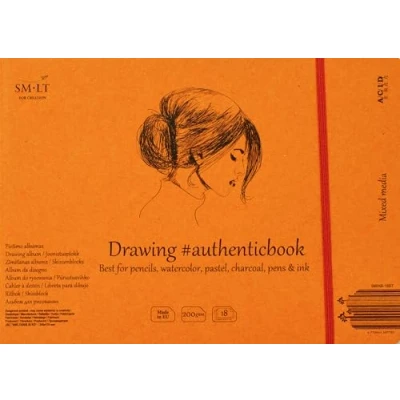 Imagen de SMLT 5MIXB 18ST Authentic Line Bloc de bocetos cosido (245 x 176 mm, papel multimedia mixto 200 g/m², 18 hojas)