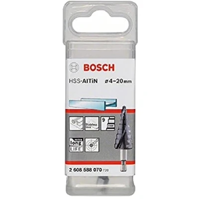 Imagen de Bosch 2 608 588 070 Broca escalonada HSS AlTiN 4 20 mm, 70,5 mm (pack de 1)