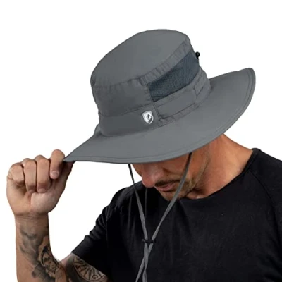 Imagen de ALPIN LOACKER Sombrero de Sol para Exteriores con protección UV, Senderismo Premium y Deportes montaña Materiales reciclados, Gris