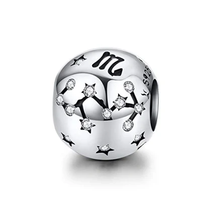 Imagen de Abalorio de Plata ley 925 con constelación cumpleaños, aniversario, fe, familia, Navidad, para pulsera Pandora,