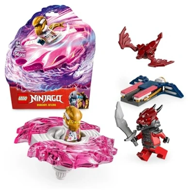 Imagen de LEGO Ninjago Spinner de Spinjitzu del Dragón Sora Juguete Acción, Set Construcción Peonza con 2 Minifiguras y Armas Ninja, Regalo para Niños Niñas 6 Años o Más 71824