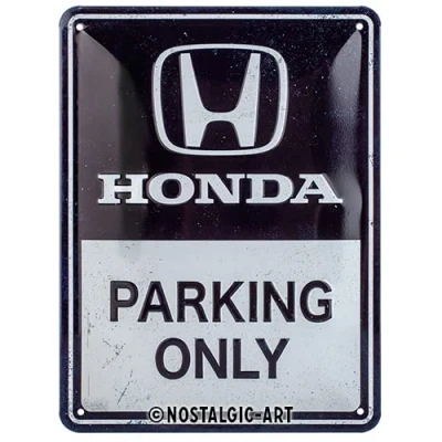 Imagen de Nostalgic Art Cartel de chapa retro, Honda AM Parking Only Idea regalo para aficionados coches, metálico, Diseño vintage, 15 x 20 cm