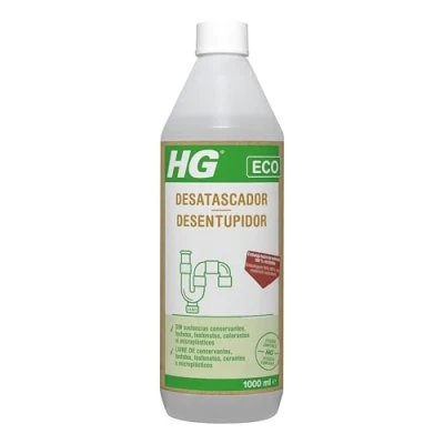 Imagen de HG Desatascador Ecológico, Potente Limpiador De Desagües, Seguro Para Tuberías Y Medio Ambiente, 1L