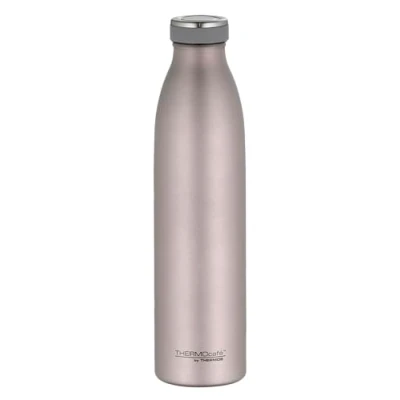 Imagen de THERMOcafé by THERMOS TC Bottle Rose mat 0,75 l, termo de acero inoxidable resistente al carbono, 12 h caliente 24 frío, a prueba fugas, para escuela, viajes y oficina