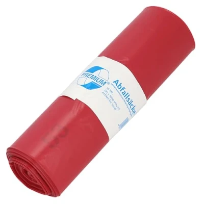 Imagen de DEISS PREMIUM Bolsas de basura (60 my, 70 L), color rojo