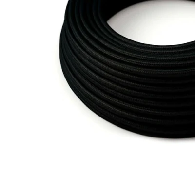 Imagen de HALOTEC Cable textil electrico Negro 5 metros lampara decorativo 2 hilos 2x0 75mm2 cinta Hilo tejido iluminacion Rollo de tela funda Color