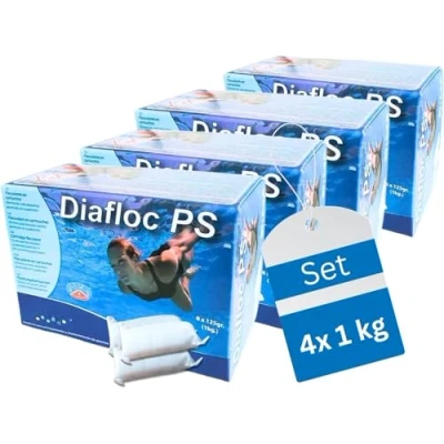 Imagen de DIASA INDUSTRIAL Floculante Clarificante para Piscinas en bolsitas DIAFLOC PS 1 KG 8 saquitos de 125 Gramos (4 Cajas)