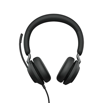 Imagen de Jabra Evolve2 40 Auriculares Estéreo con Cancelación de Ruido y Tecnología Llamada Tres Micrófonos Certificados para Microsoft Teams Cable USB A Negro