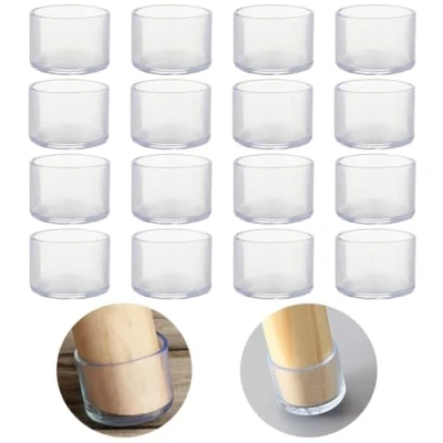 Imagen de 16 protectores redondos de silicona 30 mm para patas silla, muebles, fundas mesa movimiento libre, tapas taburete evitar arañazos en el