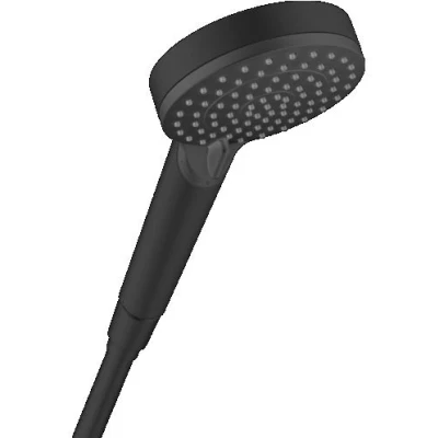 Imagen de hansgrohe Vernis Blend ducha de mano, alcachofa con 2 tipos chorro, cabezal redondo (⌀ 100 mm), sistema antical, negro mate, 26270670