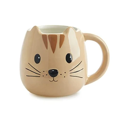Imagen de Balvi Mug Kitty Color Naranja Taza en Forma de Cabeza Gato Capacidad 400ml Apta para lavavajillas