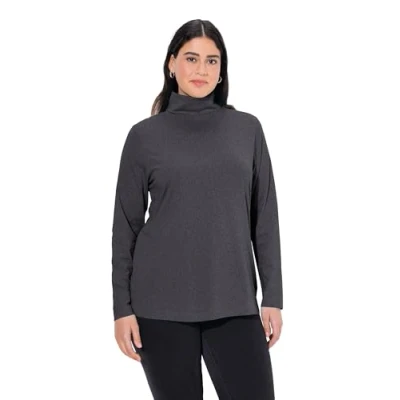 Imagen de Ulla Popken Shirtrolli Basic, Camiseta Cuello Alto para Mujer, Gris (Anthrazit Melange), 58 60