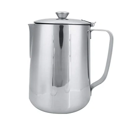Imagen de Nikou taza de espuma, café acero inoxidable Jarra espuma leche con tapa para Arte(2000ml)