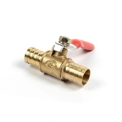 Imagen de Válvula de bola latón 12 mm cierre manguera púas Conector grifo para agua y gas (1 unidad)