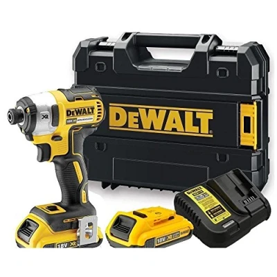 Imagen de DEWALT DCF887D2 QW Atornillador Impacto sin Escobillas XR 18 V, 2.0 Ah, 205 Nm, 3 Velocidades, Motor Escobillas, Luz LED Triple, Incluye 2 Baterías, Cargador Multivoltaje y Maletín de Transporte