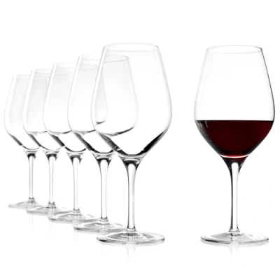 Imagen de Copas para vino tinto Exquisit tipo Burdeos de Stölzle Lausitz, 645 ml, juego 6, aptas lavavajillas: elegantes tinto, fabricadas en cristal resistente a roturas, finas y nobles.