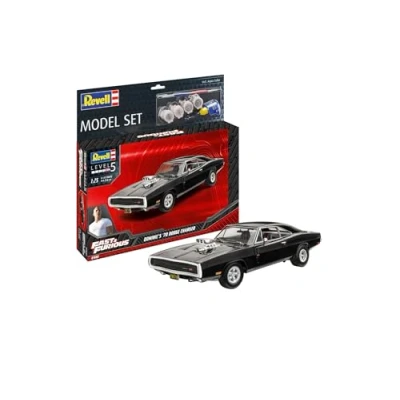 Imagen de Revell 67693 F&amp;F Dominixs 1970 Dodge Charger Fast &amp; Furious Maqueta fiel para profesionales, kit de inicio con accesorios básicos, sin barnizar