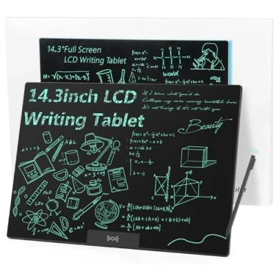 Imagen de Czemo Tableta de Escritura LCD 14,3 Pulgadas, Reutilizables Pizarra Electrónica Adulto mágica para Dibujar, Oficina, Aula, Notas, Color único