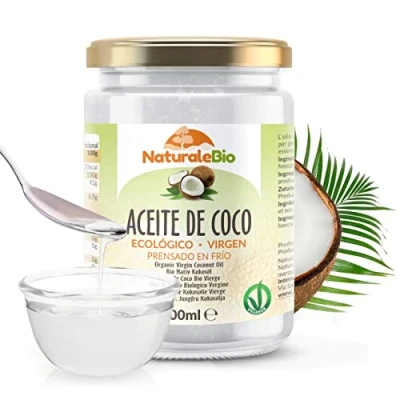 Imagen de Aceite de Coco Ecológico Virgen 500 ml. Crudo y prensado en frío. Orgánico Natural. Bio nativo no refinado. País origen Sri Lanka. NaturaleBio