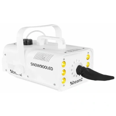 Imagen de BeamZ Snow 900 LED Máquina de nieve 3 en 1, 900W potencia, 6 Leds 3W rojos, verdes y azules, tanque 1 litro, ligero transportable, mando a distancia inhalambrico color blanco