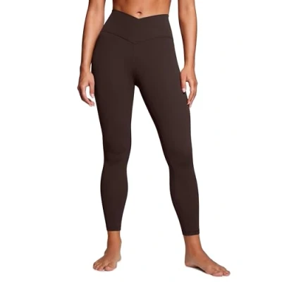 Imagen de CRZ Yoga Mujeres Butterluxe Cintura Alta Cruz Polainas Ejercicio 63cm Marrón Fudge Caliente 40
