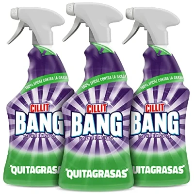Imagen de Cillit Bang Quitagrasas, potente limpiador antigrasa para cocina y exterior, formato spray Pack de 3 x 750 ml, total 2.25 L