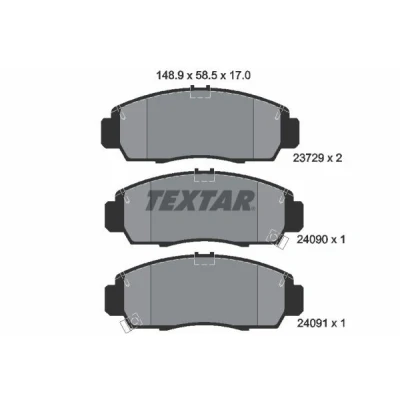 Imagen de TEXTAR 2372901 Juego de pastillas freno con avisador acústico desgaste HONDA: CIVIC 7 Hatchback, ACCORD Limousine, 8