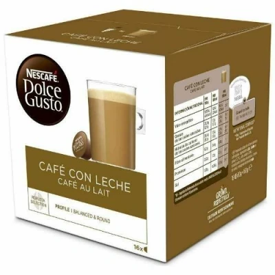 Imagen de cápsulas monodosis Dolce Gusto Café con leche,Pack de 16 para tazas
