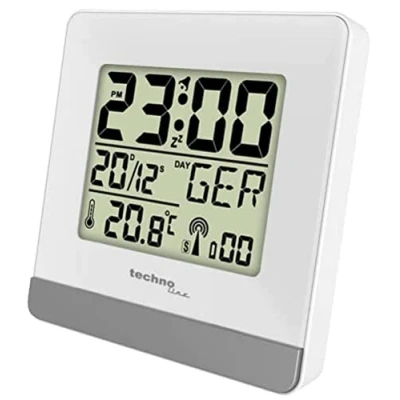 Imagen de Technoline Radio Despertador con indicador de Temperatura, Color Blanco, 79 x 30 mm