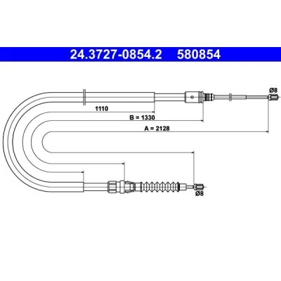 Imagen de ATE 24.3727 0854.2 Cable de Freno Mano 2128