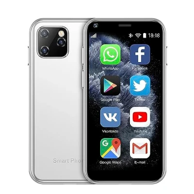 Imagen de DAM Mini Smartphone XS11 3G, Android, 1GB RAM + 8GB. Pantalla 2,5&#039;&#039;.Doble Tarjeta SIM. 4,3x0,9x8,5 Cm. Color: Blanco