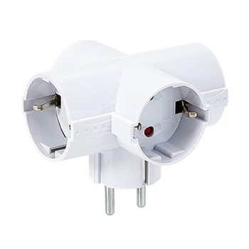 Imagen de Aigostar Adaptador Enchufes Europeos con 4 Tomas.Enchufe de Pared.Con Protección Infantil,16A,250V,Blanco