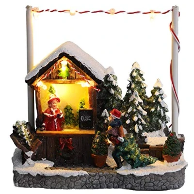 Imagen de Christmas Concepts® Escena de Mercado navideño con luz LED 5 &quot;/ 13 cm (Árbol Navidad)