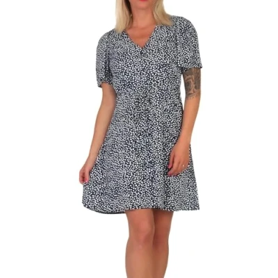 Imagen de VERO MODA Vmalba SS Short Dress Wvn Ga Noos Vestido, Blazer Azul Marino/AOP:Joey Dot, L para Mujer