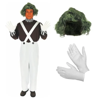 Imagen de Oompa Loompa Adults Willy Wonka Costume Umpa Lumpa Fancy Dress Mens (Men: Small) (disfraz)