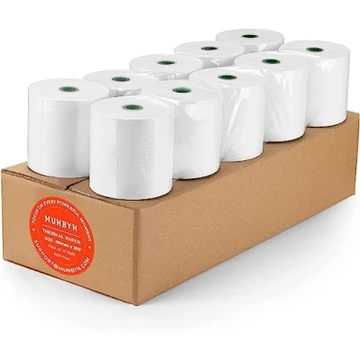 Imagen de 10 Rollos Papel Térmico 80 mm para Impresora, Tamaño mm* 50 mm, Adecuado Todas Las Impresora Térmica