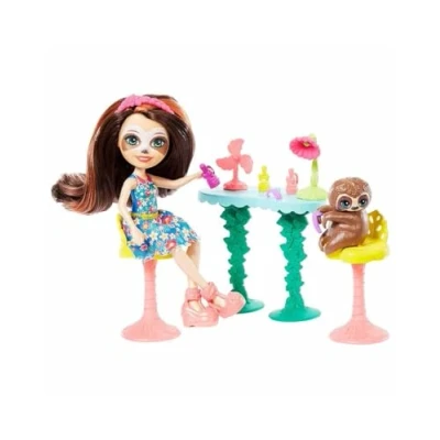 Imagen de Enchantimals Vamos al spa, muñeca Sela Sloth con mascota Treebody y accesorios (Mattel GFN54) , color/modelo surtido
