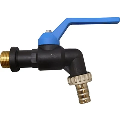 Imagen de S&amp;M 174049 Grifo Exterior Esfera Antihielo 1/2&quot; con Rosca estándar de 3/4&quot; para Manguera, Negro/Azul